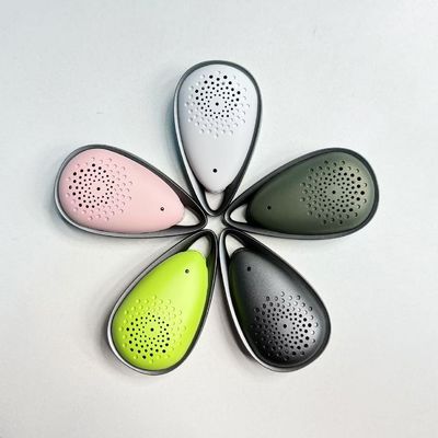 Purificador de aire portátil rosa con una duración de la batería de 21 horas y una capacidad de batería de 850 MAh